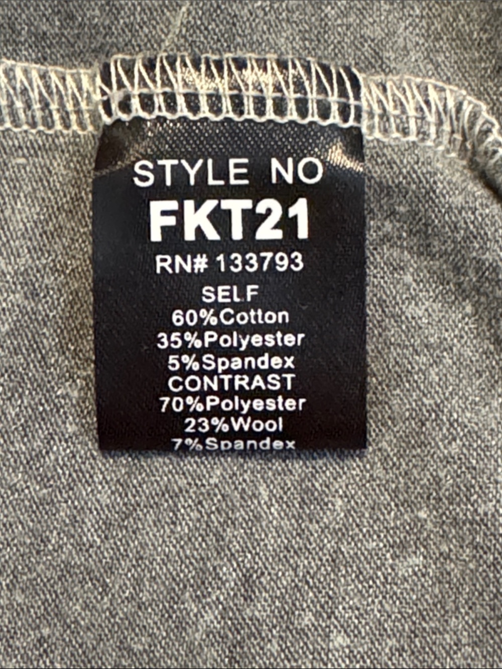 POL Two-Tone Gray Henley Hooded Pullover - Picture 3 of 8
